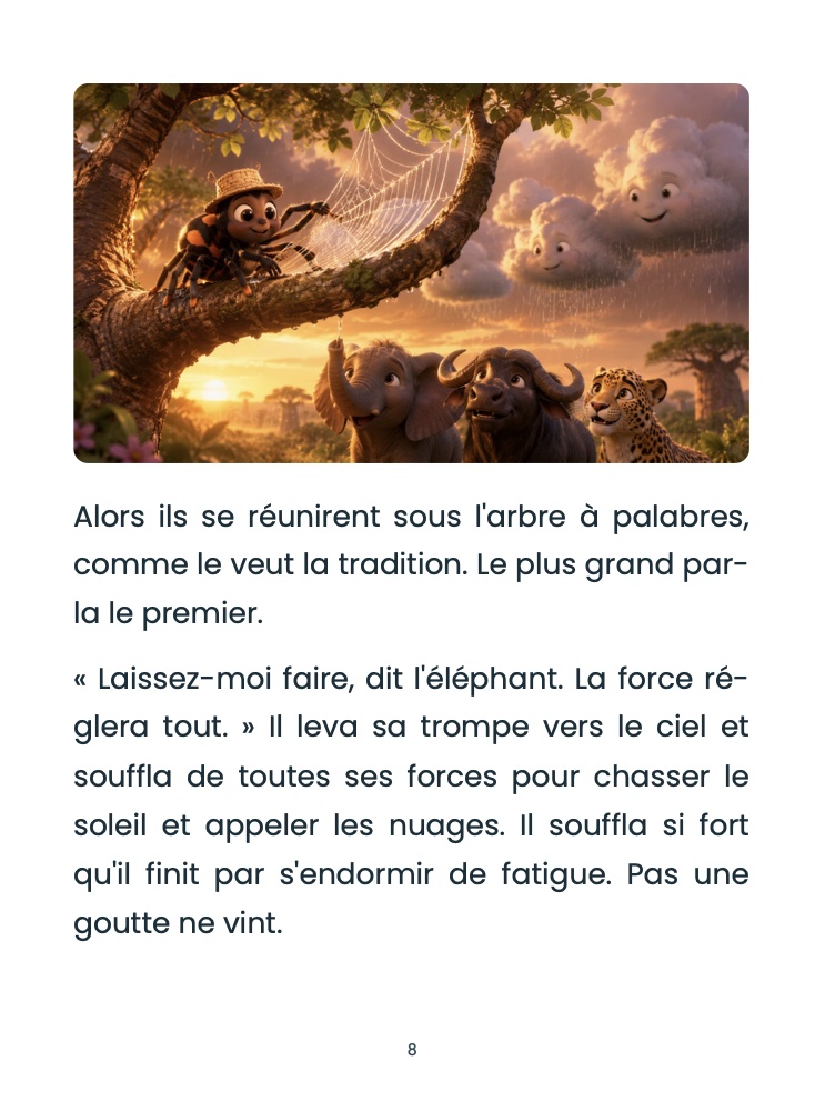 Page de récit illustrée